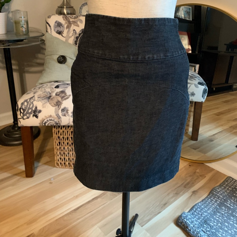 Dark denim pencil skirt